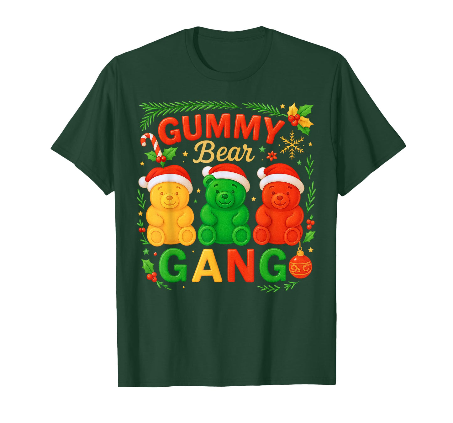 Gummy Bear Gang Christmas Candy Squad Kids Team Xmas Costume T-Shirt