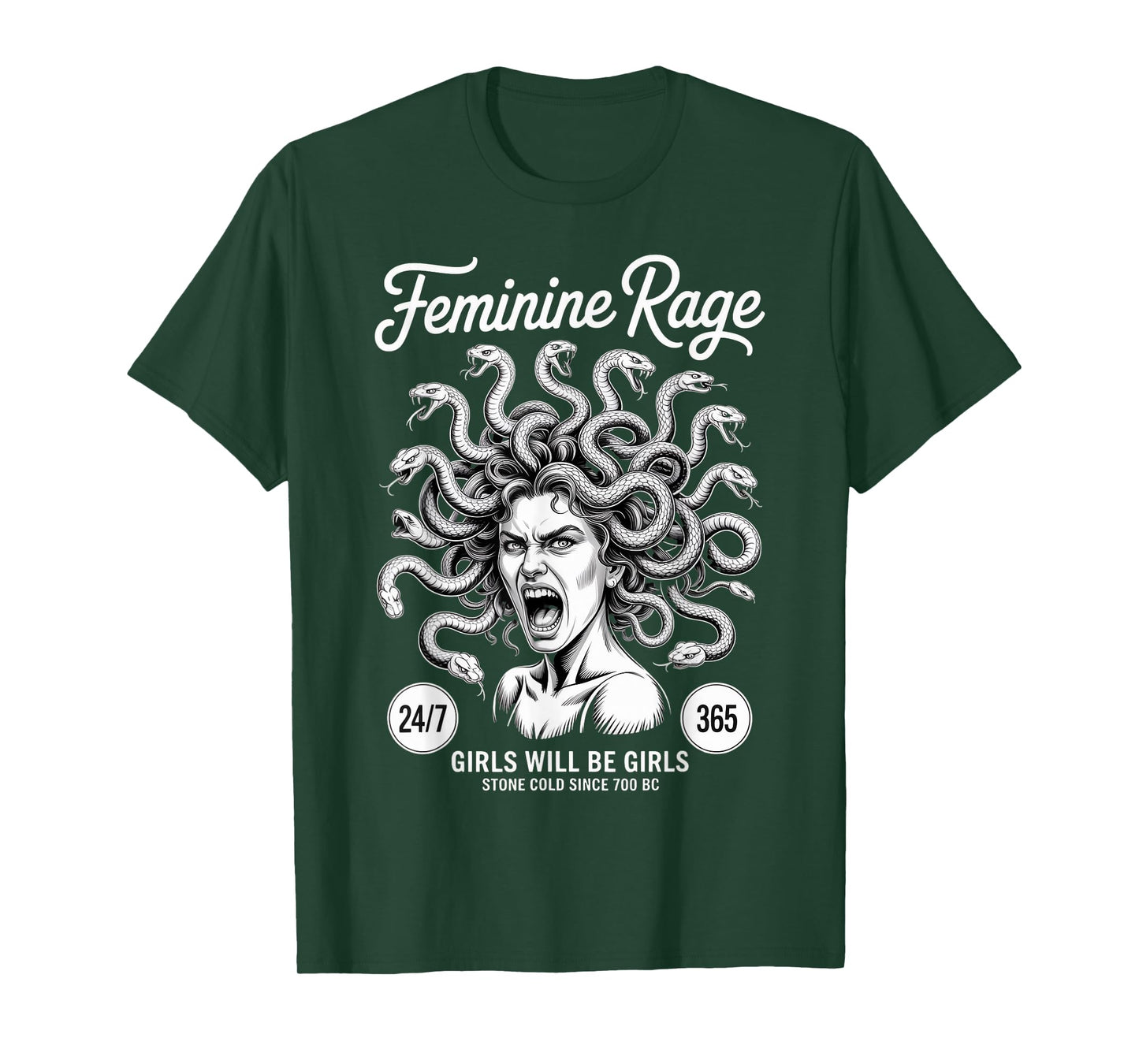 Feminine Rage Girls Greek Mythology Goddess Female Medusa T-Shirt
