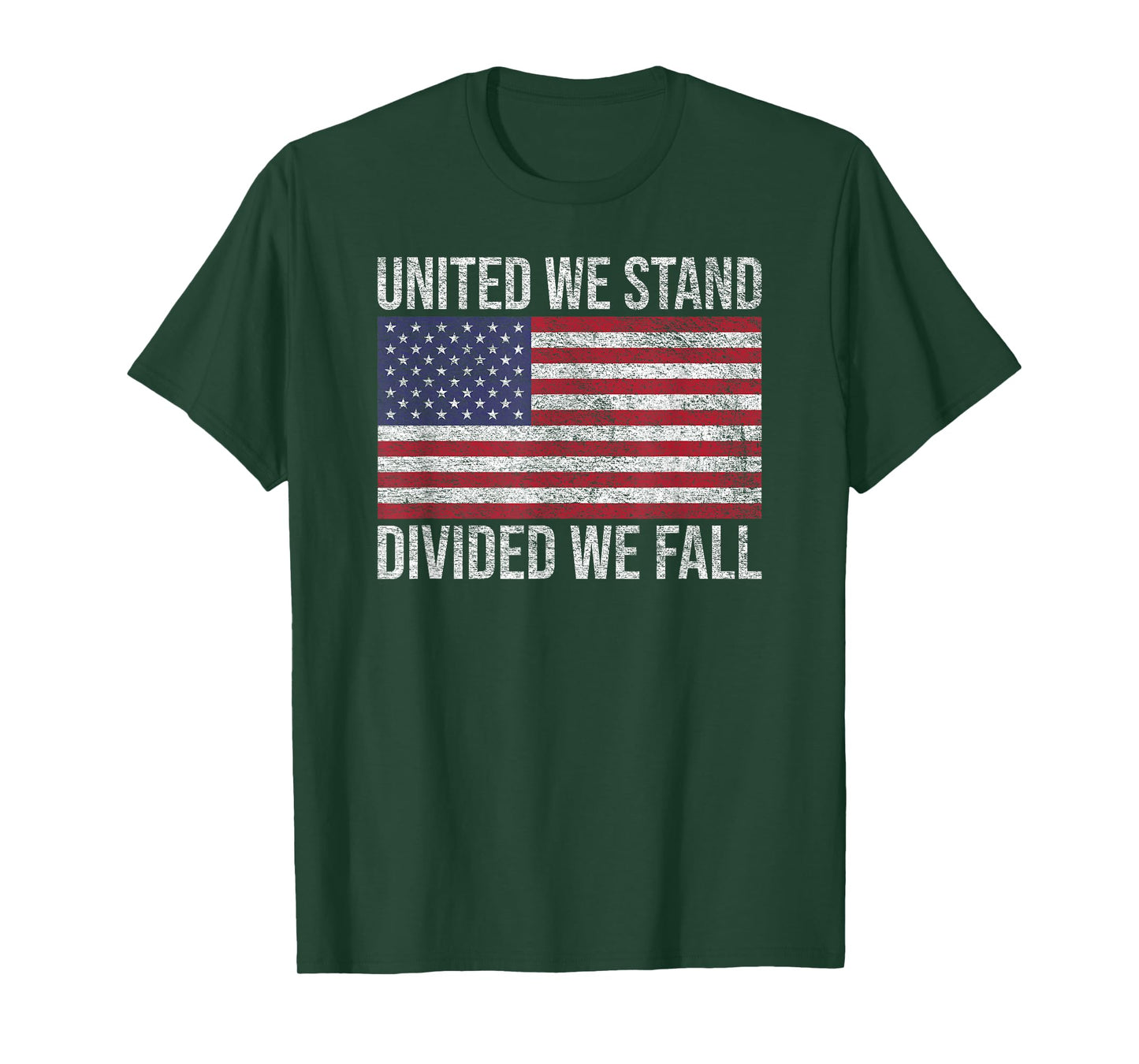USA FLAG UNITED WE STAND DIVIDED WE FALL AMERICAN PATRIOT T-Shirt