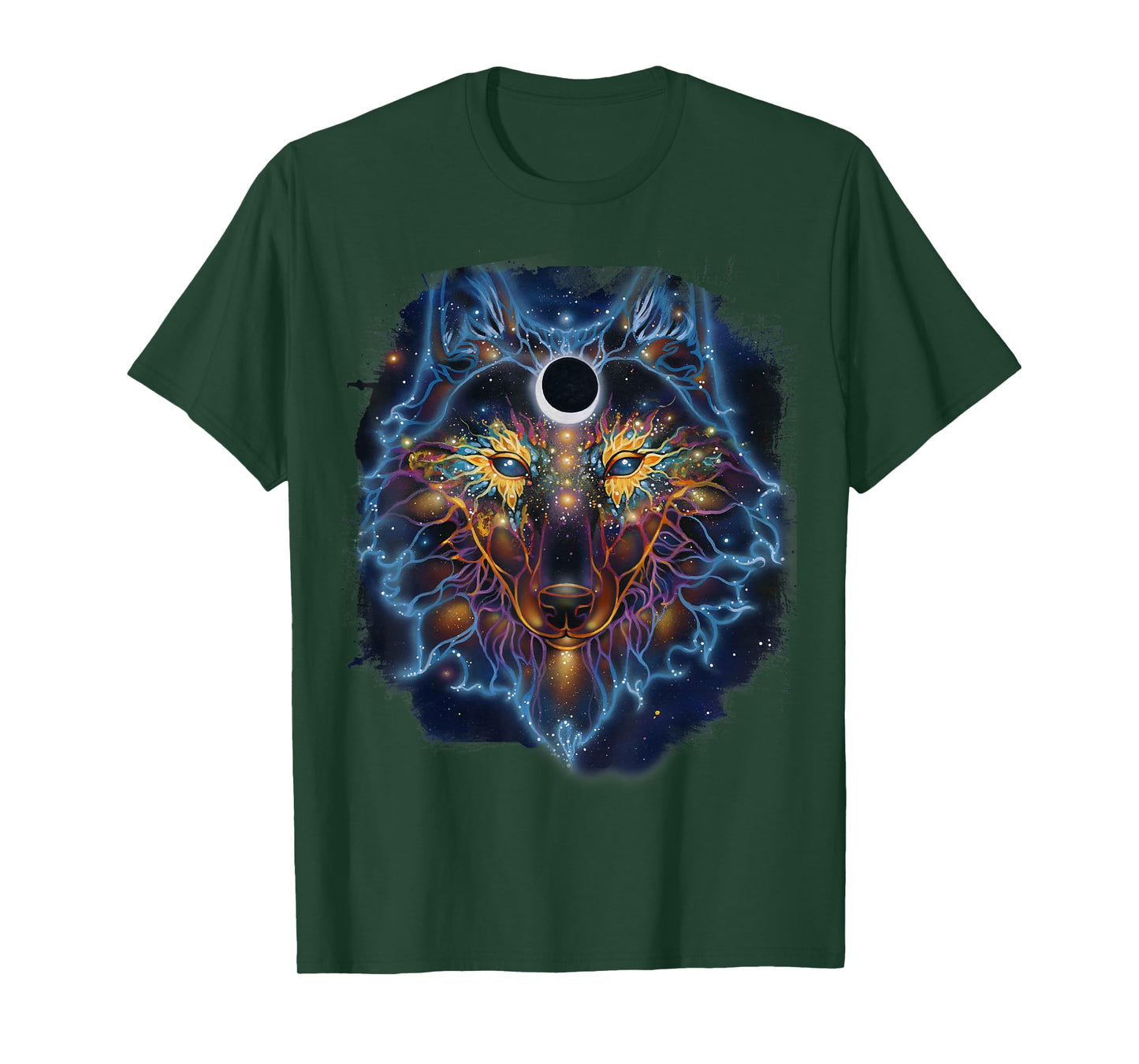 Ravynne Phelan Art, Divine Instinct, Cosmic Wolf T-Shirt