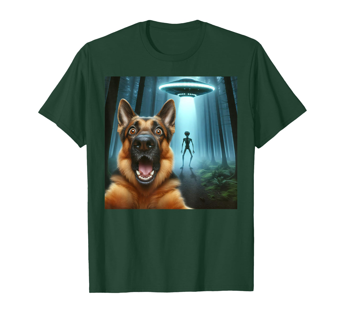 German shepherd Selfie alien UFO funny German shepherd mom T-Shirt