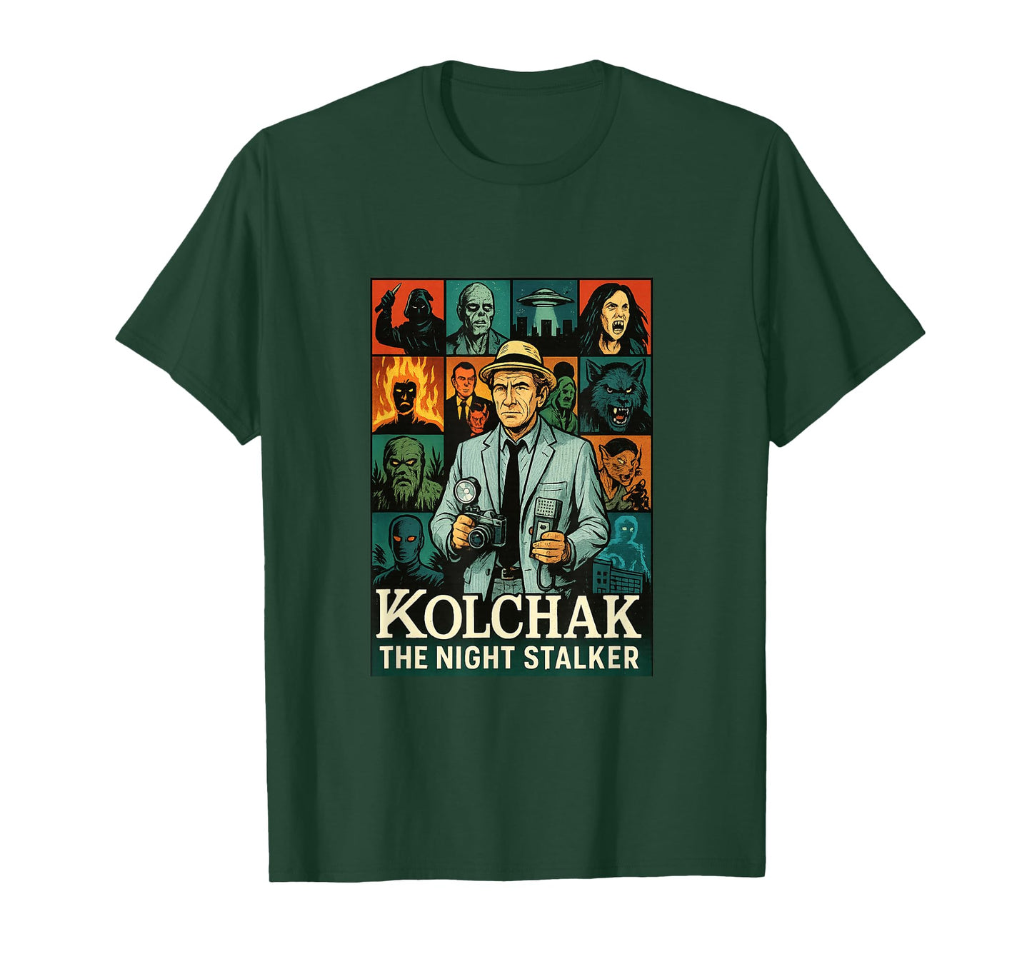 The Night Stalker Complete Episodes Collage Cult Horror T-Shirt