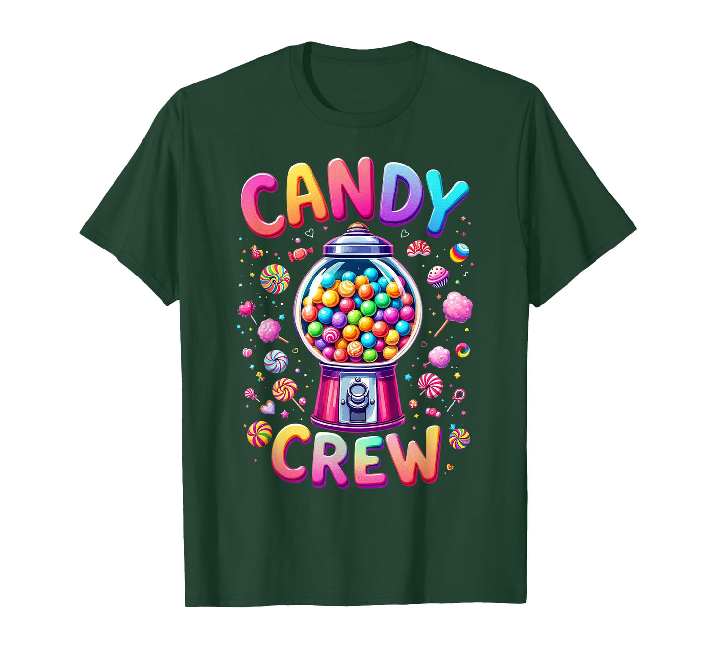 Funny Candy crew Women & Teens Retro Colorful Candy Squad T-Shirt