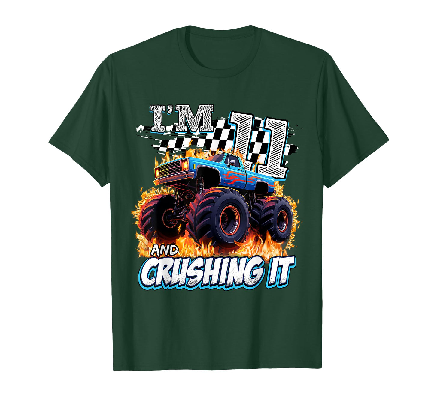 11 Year Old Boys Monster Truck It's My 11th Birthday Party T-Shirt