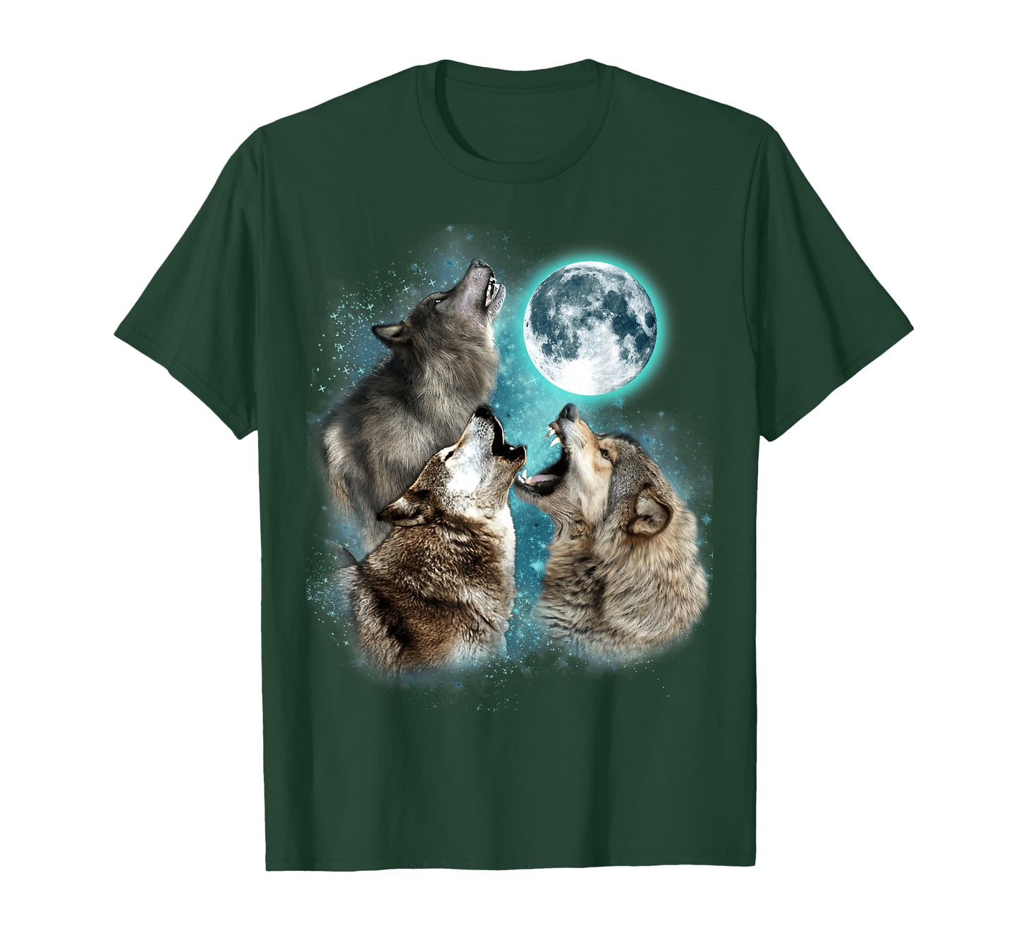 3 Wolf Moon Howling Wolf Head Funny Wolves For Men Women T-Shirt