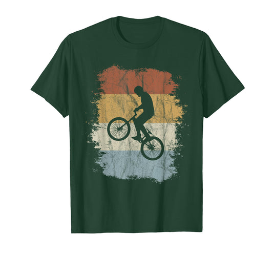 Rad Eighties Retro Bike Silhouette BMX Wheelie T-Shirt