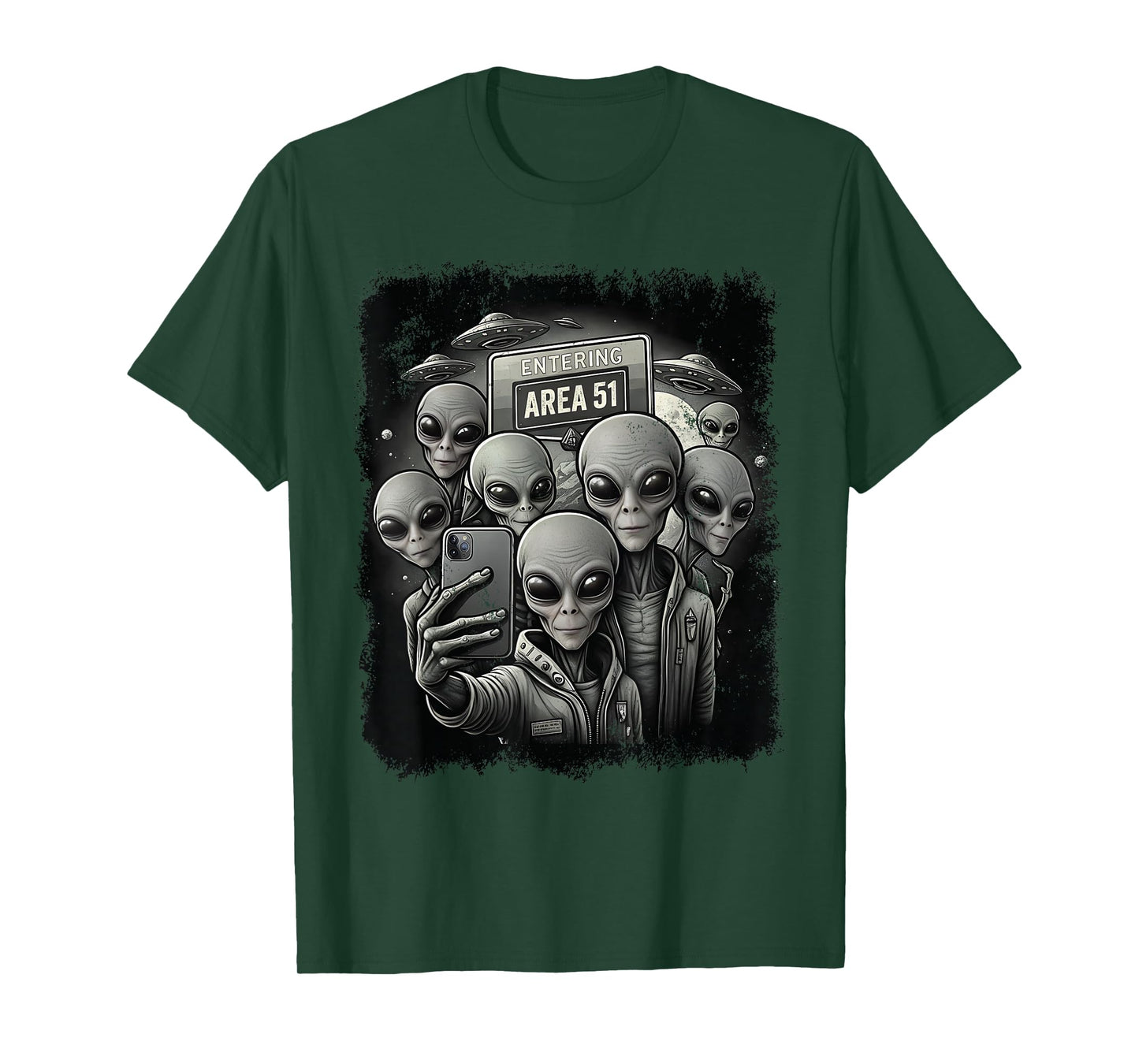 Happy Aliens Selfie Area 51 Funny UFO UAP Extraterrestrial T-Shirt