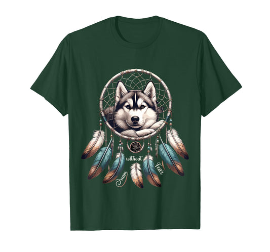 Dream Without Fear Wolf Dreamcatcher T-Shirt
