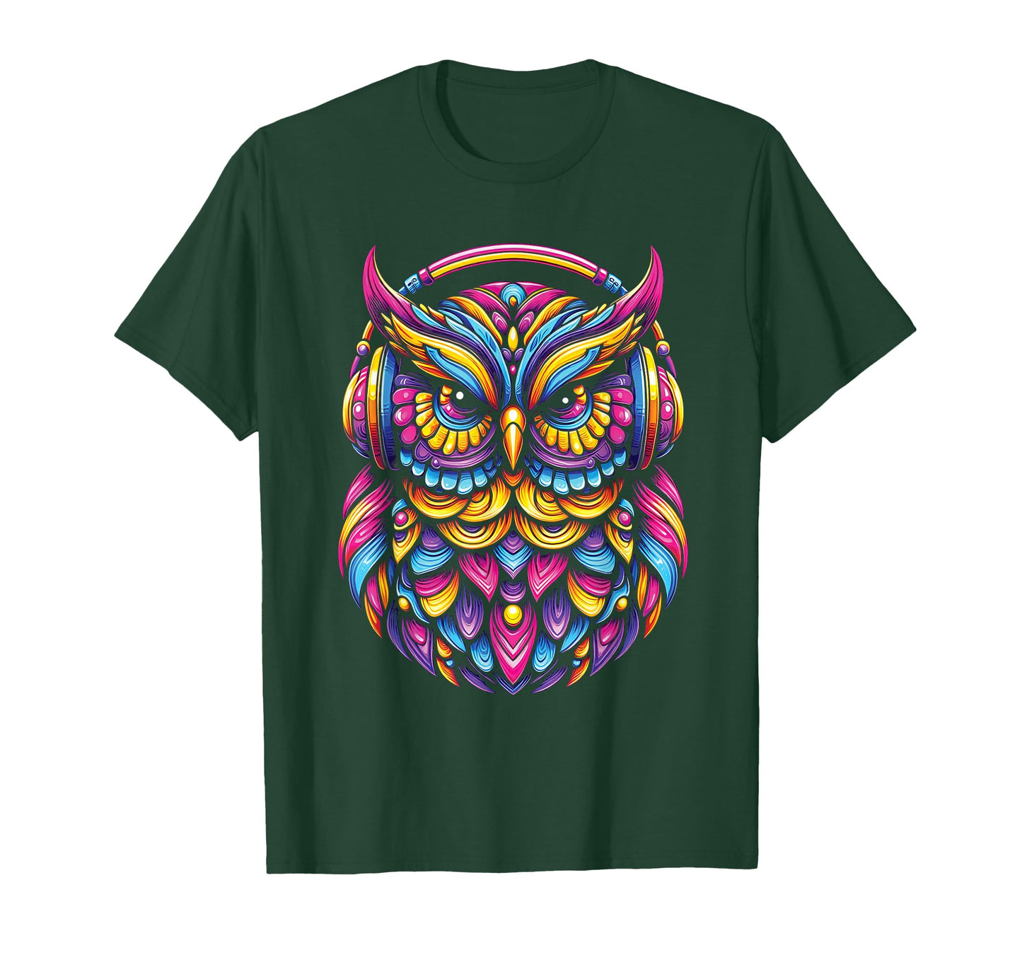 Rave Rainbow Owl House EDM Festival Raver Animal EDC Rave T-Shirt