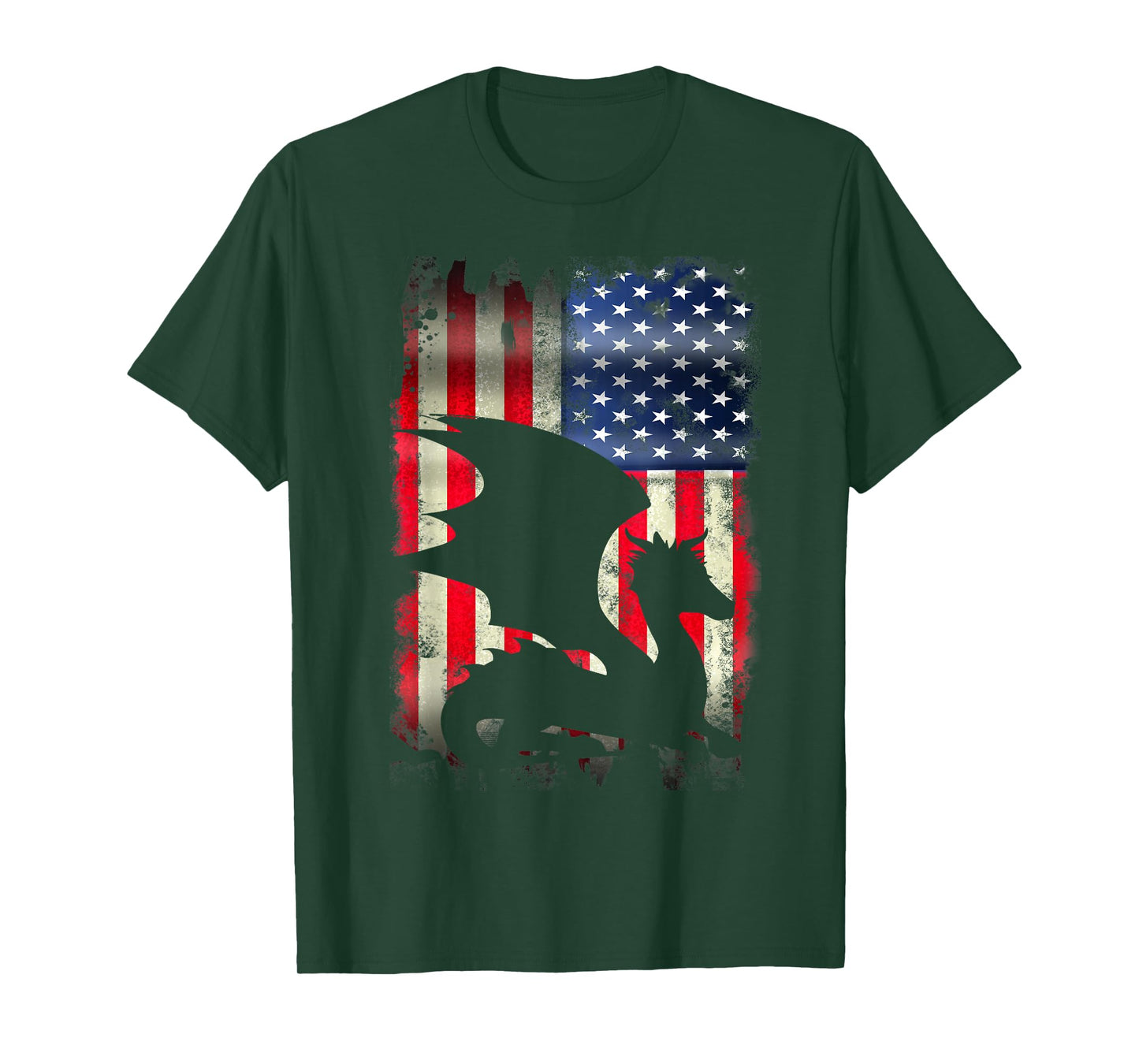 Dragon USA American Flag 4th of July Patriotic Merica T-Shirt
