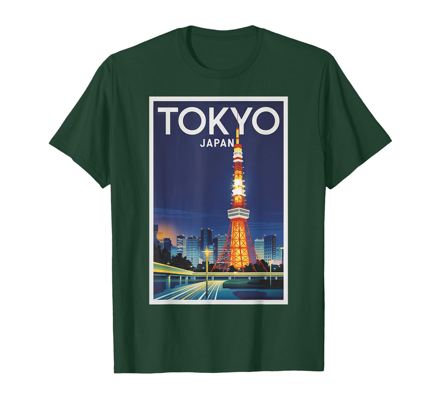Tokyo Japan Retro Night Skyline Enthusiasts T-Shirt