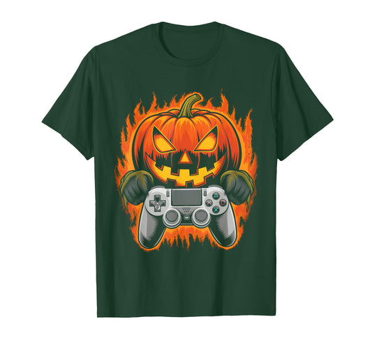 Halloween Tee Gamer Gaming Pumpkin Halloween Costume T-Shirt