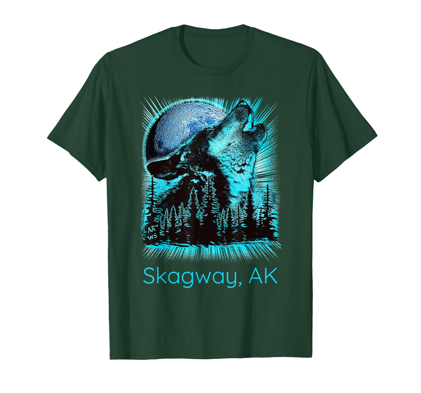 Skagway Alaska Howling Wolf Moon Forest Nature Lover T-Shirt