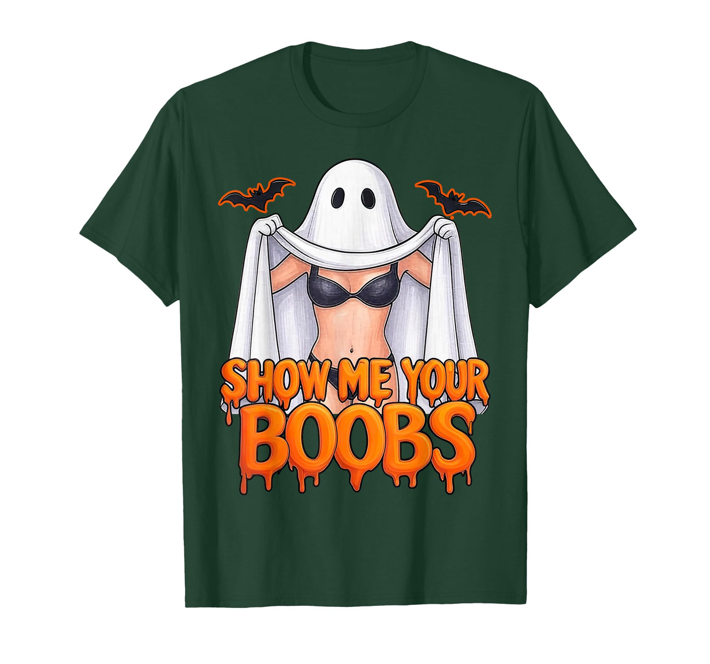 Show Me Your Boobs Funny Ghost Halloween Humor for Adults T-Shirt