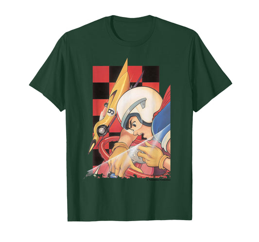 Manga Speed Racer Red Checkered T-Shirt