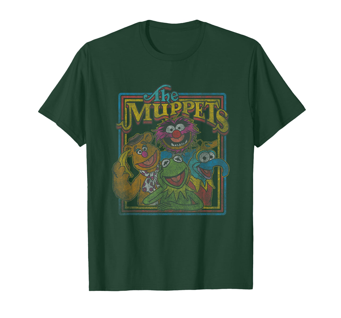 Disney The Muppets Group Shot Retro Vintage Chest Poster T-Shirt
