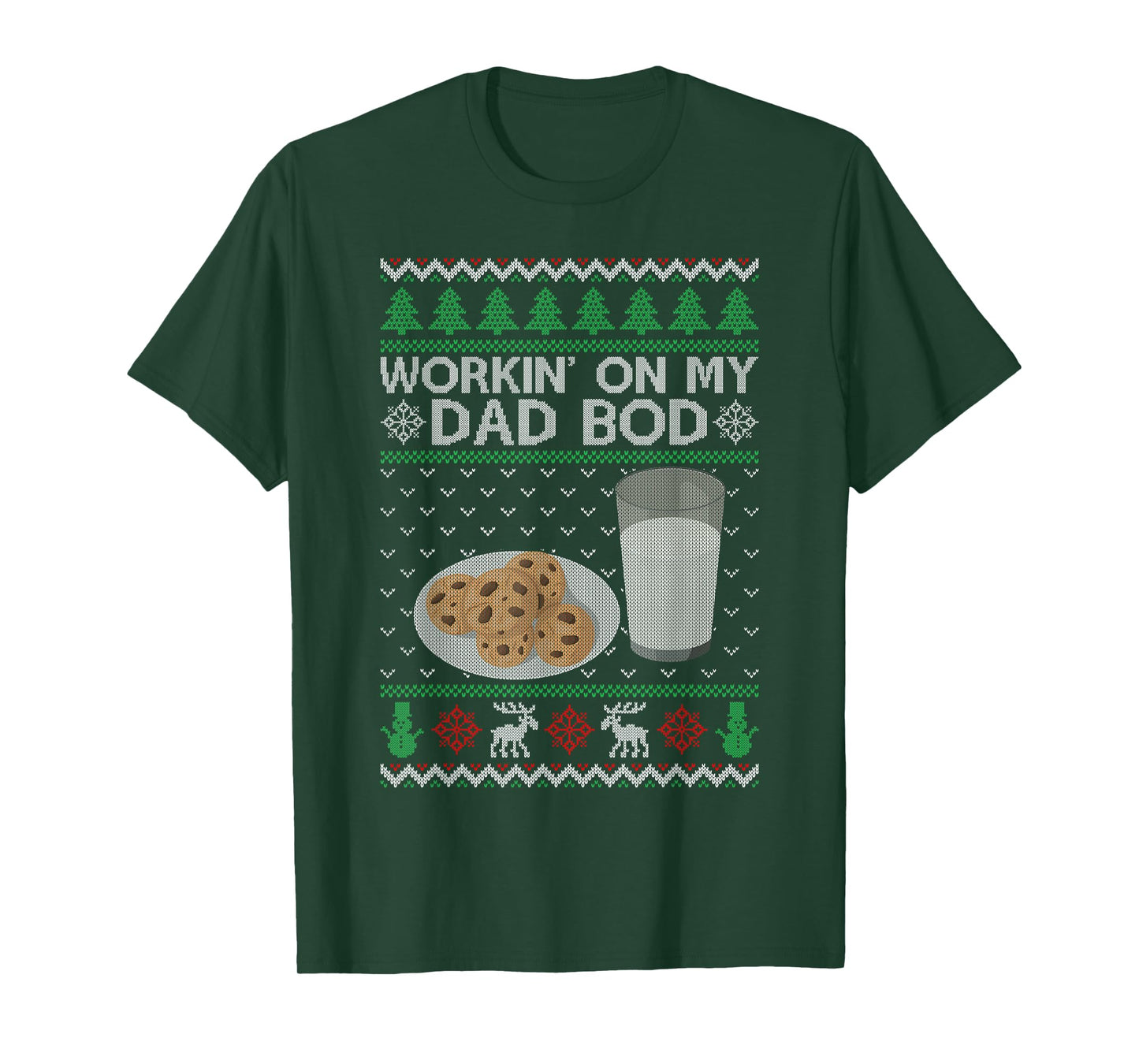 Workin' On My Dad BOD Ugly Christmas Sweater New Mom Dad T-Shirt