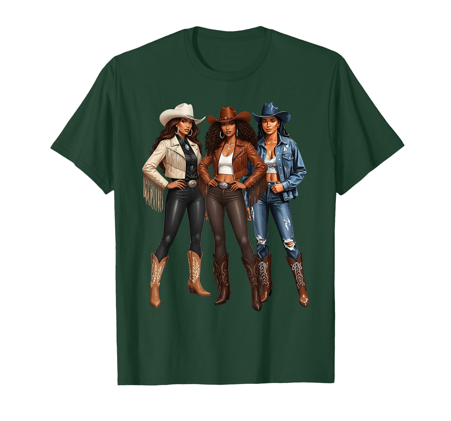 African American Black Cowgirl Western Country Texas Rodeo T-Shirt