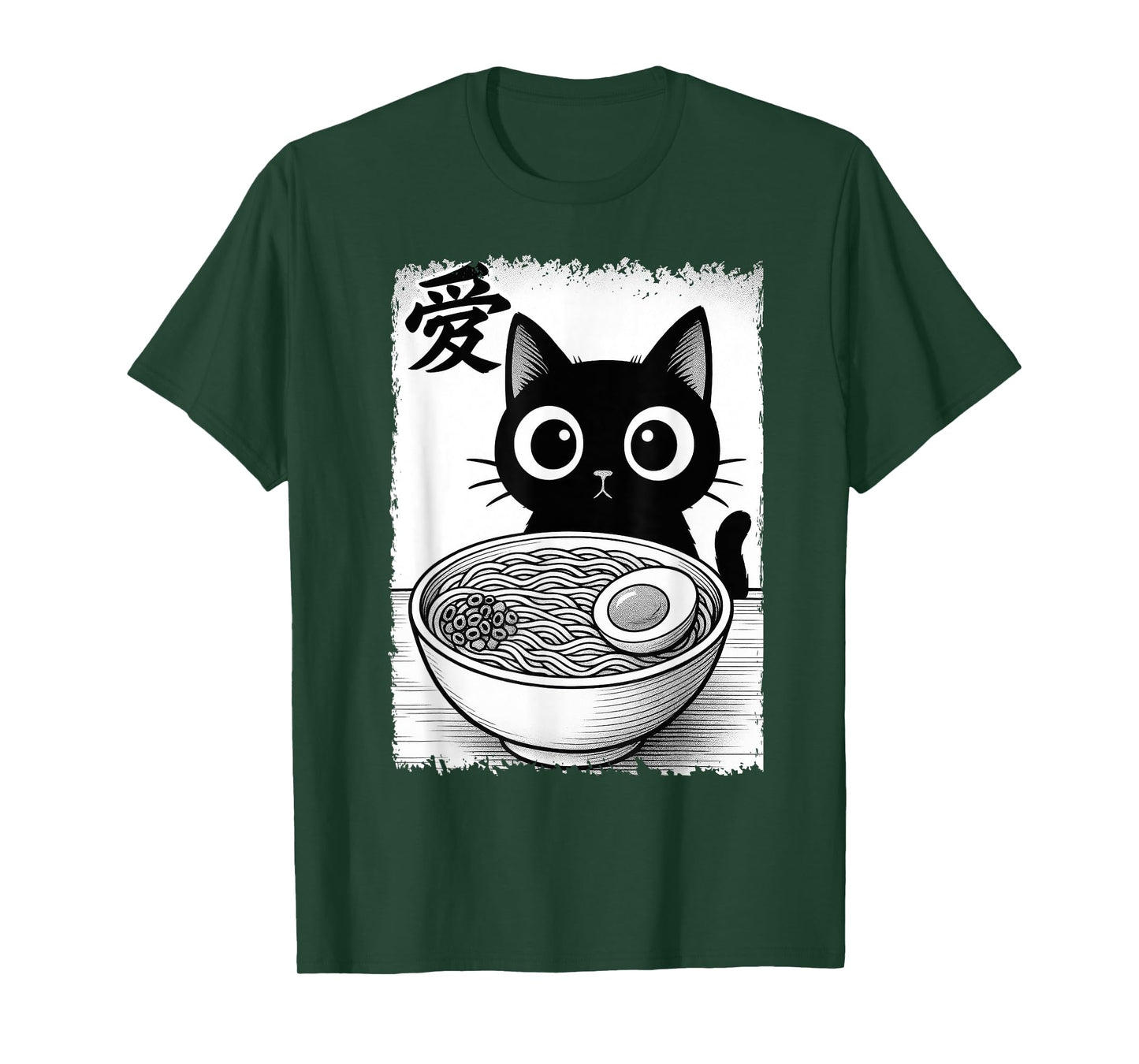 Kawaii Black Cat Ramen Shirt Men Women Kids Teen Otaku Anime T-Shirt