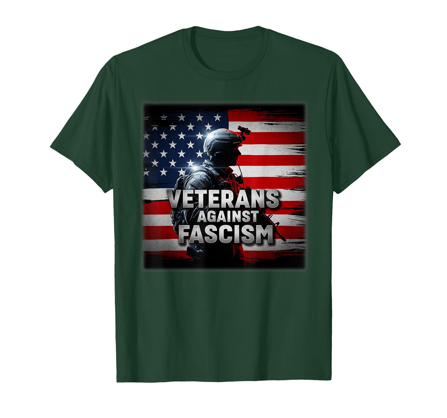 Veterans Against Fascism Vintage US Army Patriotic Soldier T-Shirt