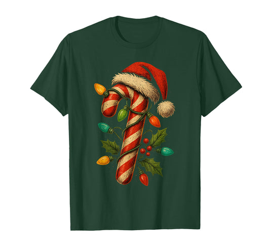 Candy Cane Crew Christmas Lights Family Matching Xmas Girls T-Shirt
