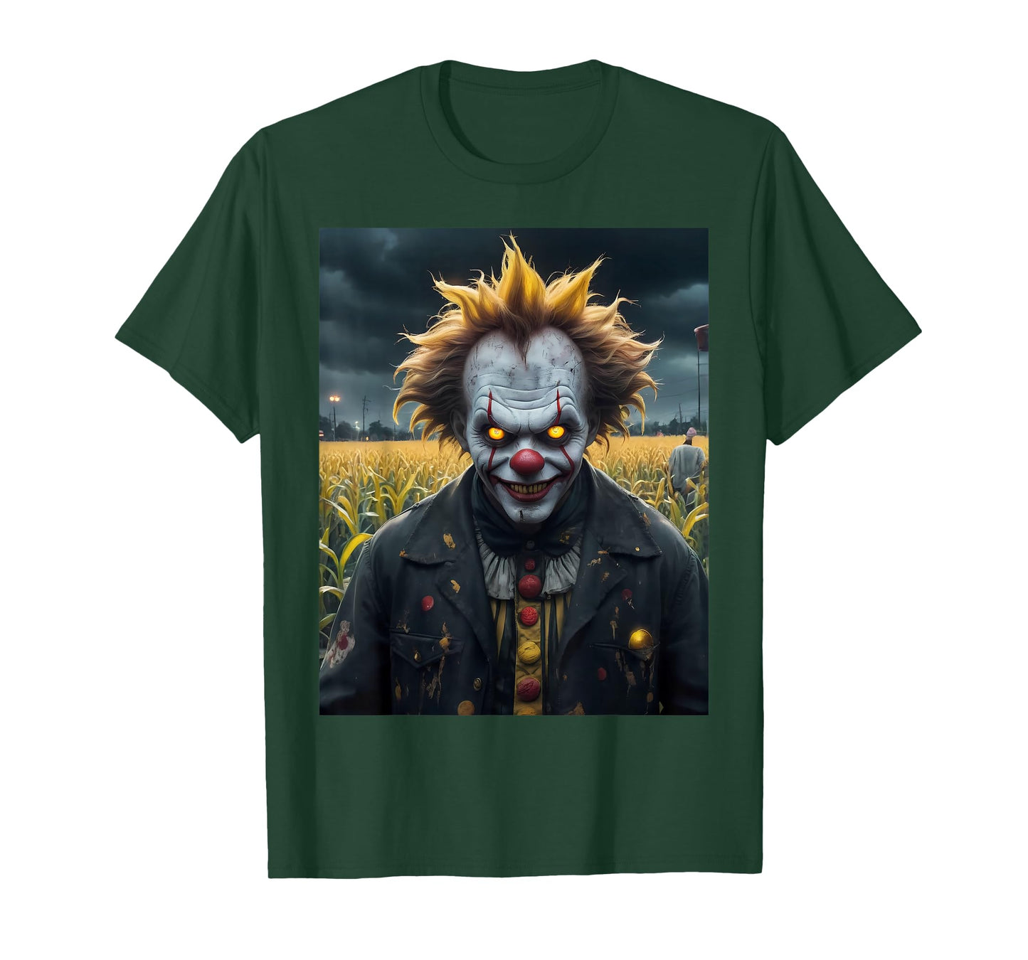 evil clown a corn field monster dark horror scary spooky T-Shirt