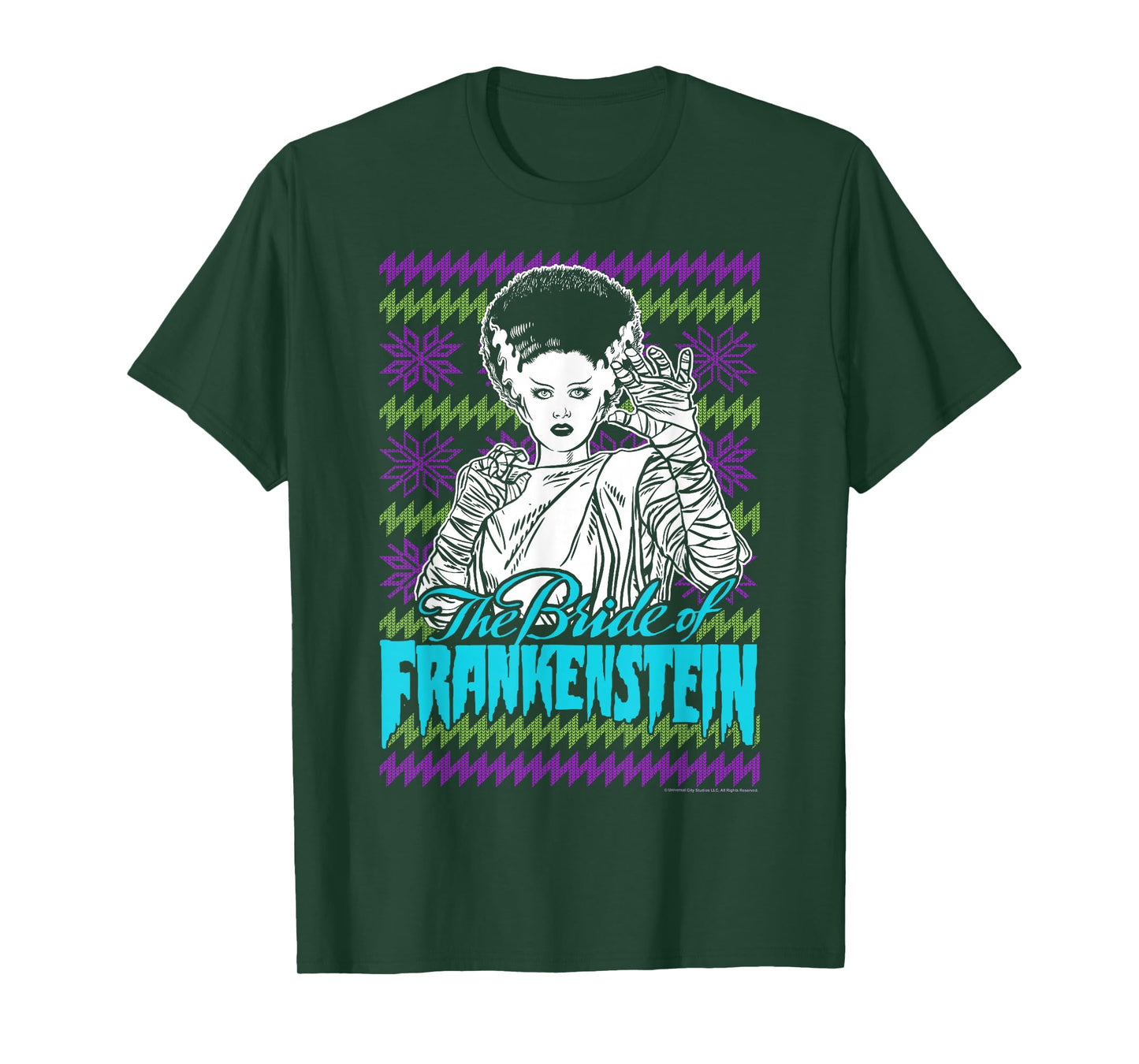 Universal Monsters Christmas The Bride Of Frankenstein C2 T-Shirt