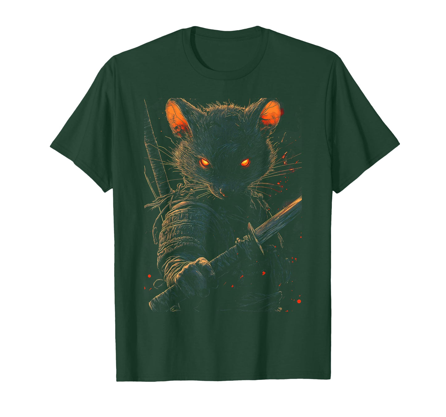 Samurai Mouse Japanese Warrior with Katana Sword T-Shirt