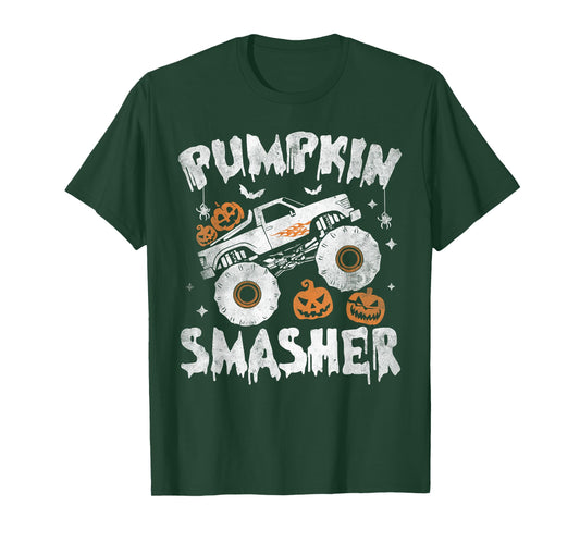 Pumpkin Smasher Toddler Halloween For Monster Truck Lover T-Shirt