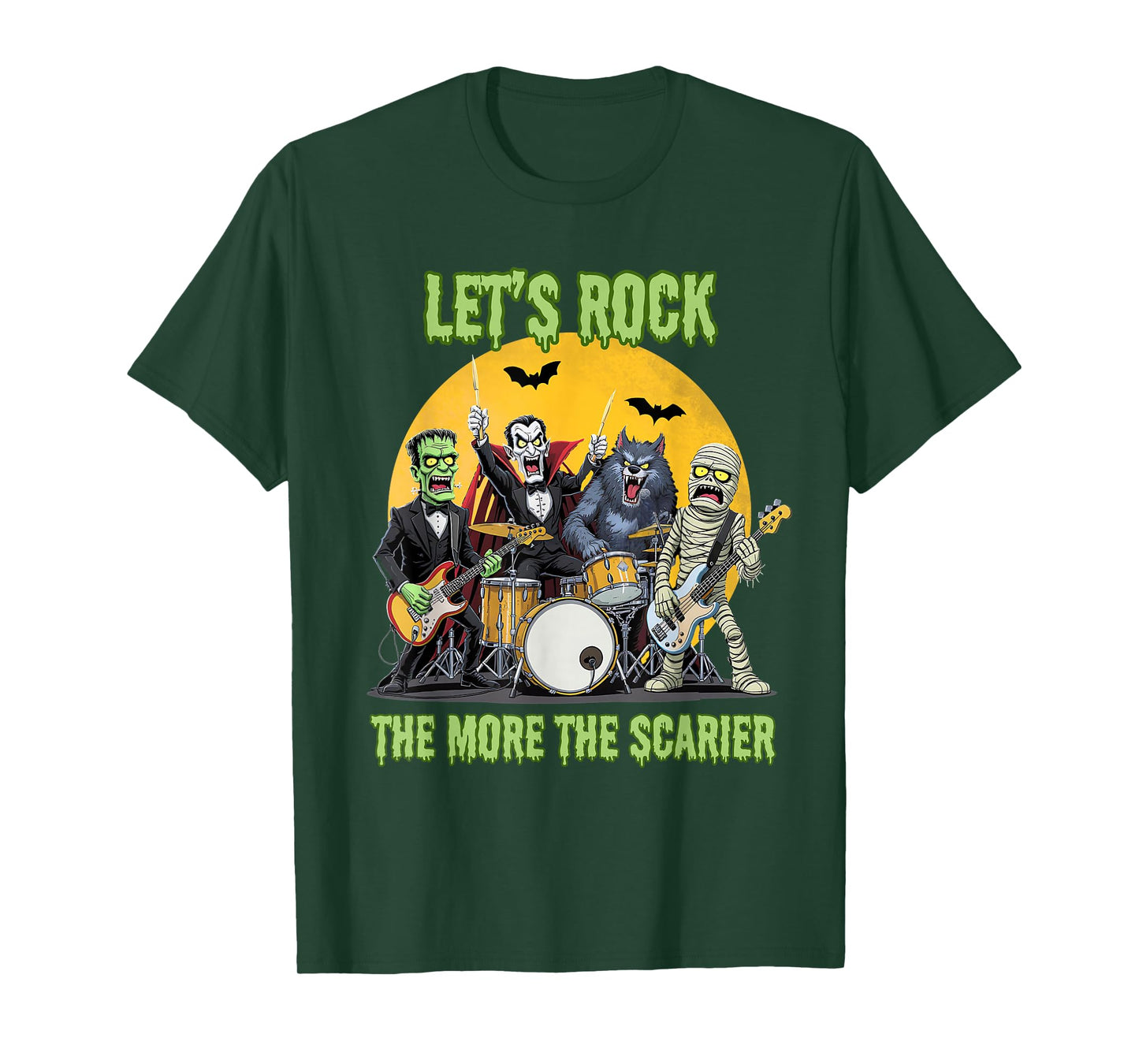 Lets Rock The More The Scarier Classic Monsters Halloween T-Shirt