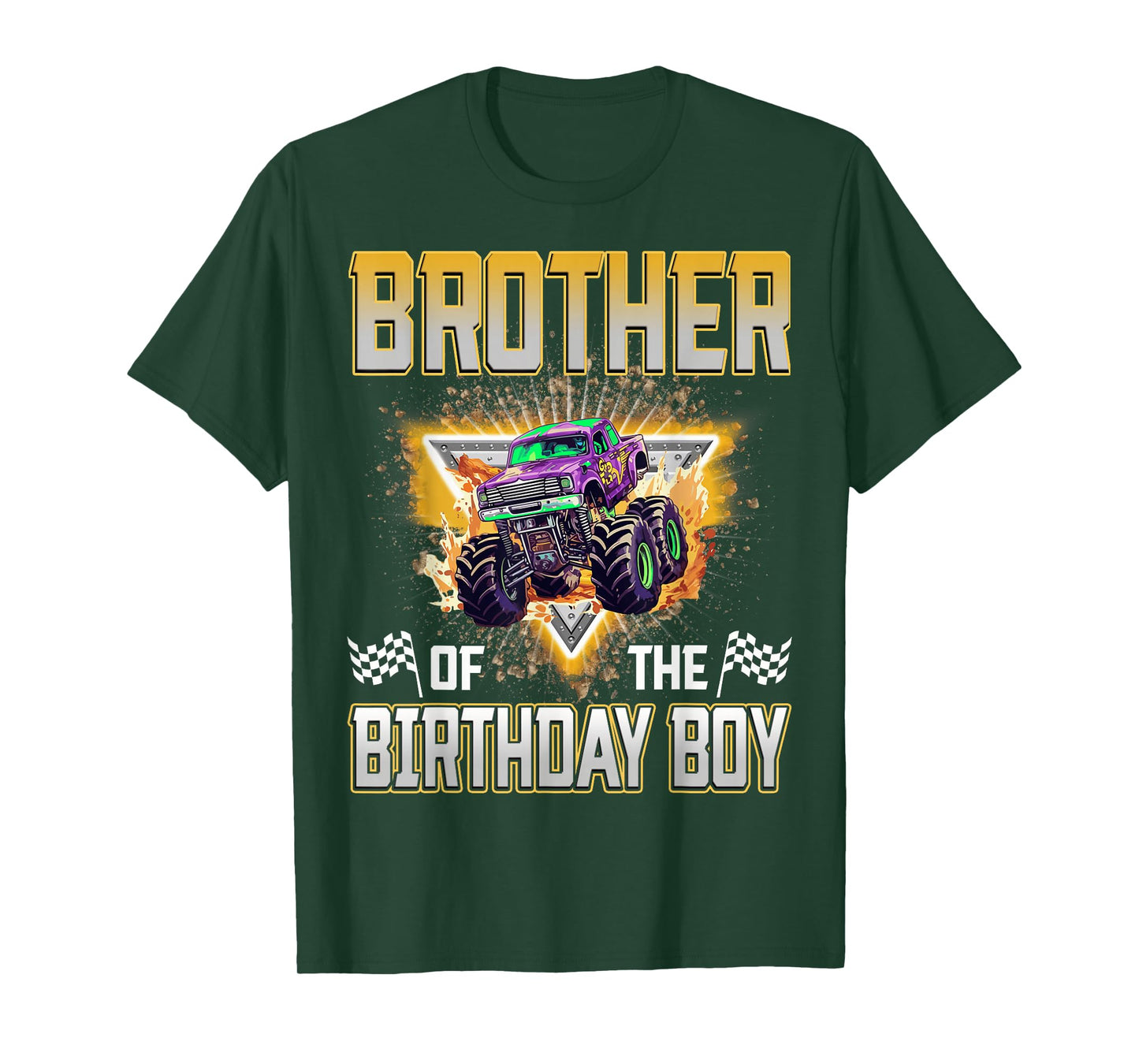 Brother of The Birthday Boy Monster Truck Birthday Family T-Shirt