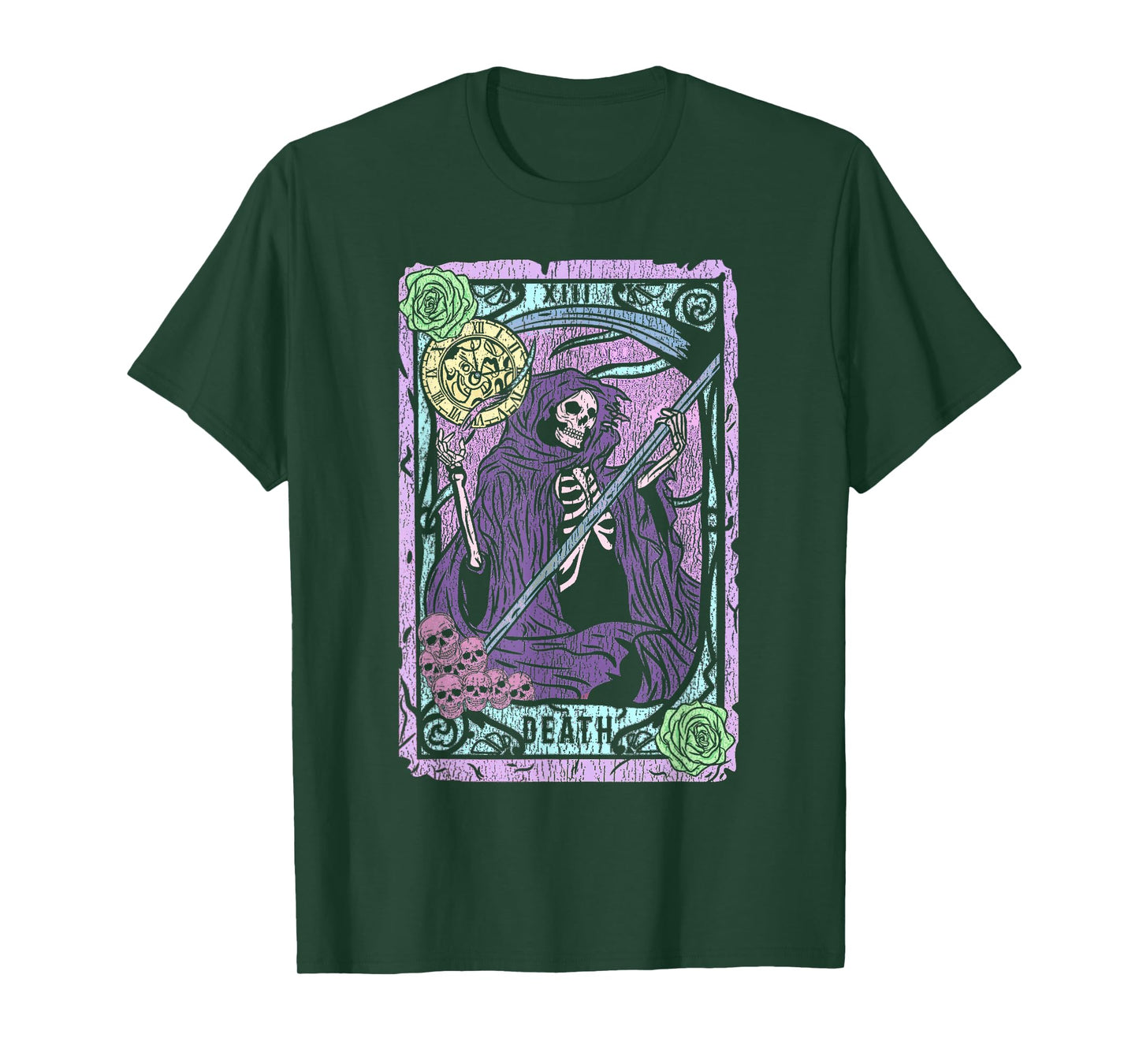 Death Tarot Card Witchcraft Occult Pastel Goth Reaper T-Shirt Small
