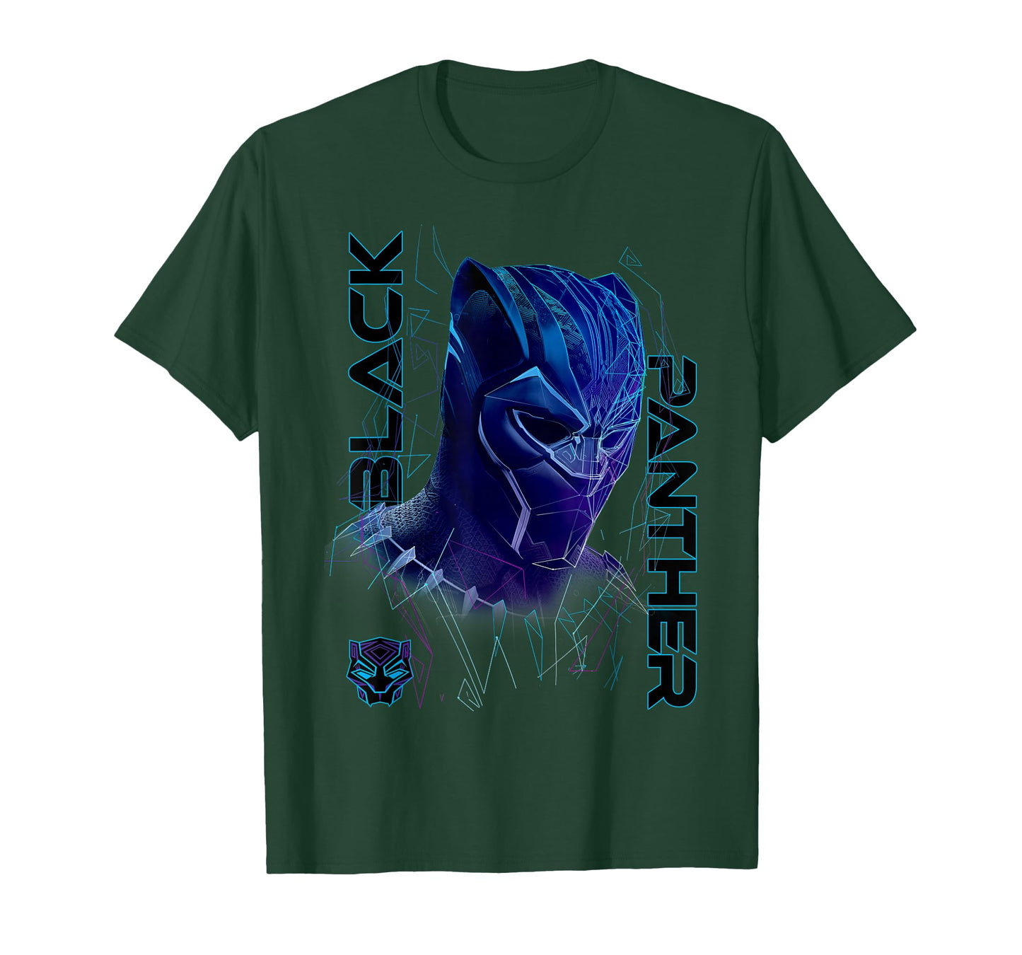 Marvel Black Panther Movie Geo Tech Purple Portrait T-Shirt T-Shirt