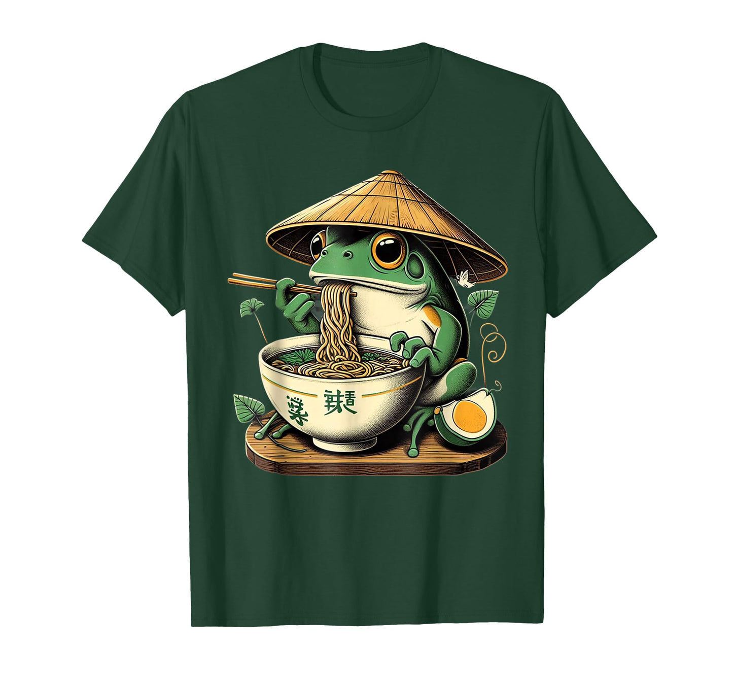 Frog Eating Ramen Kawaii Japanese Noodles T-Shirt