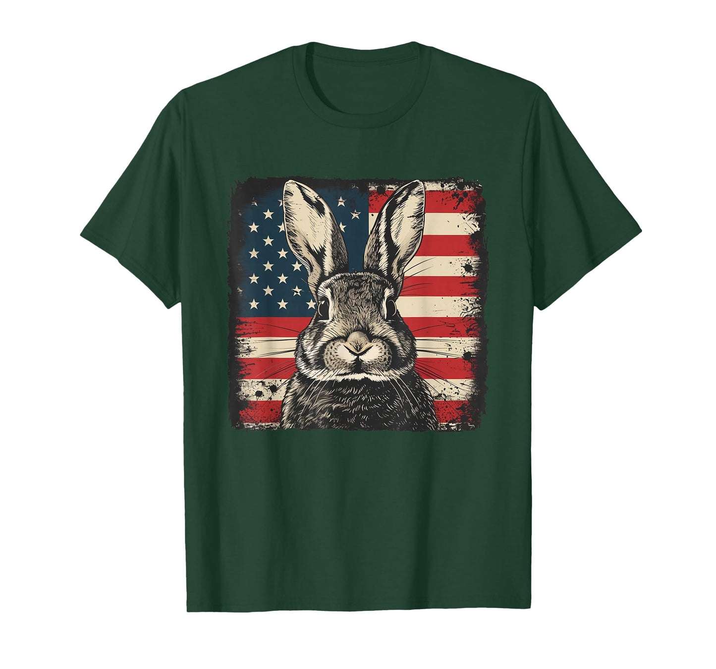Patriotic Red White Blue Cute Bunny Tee Independence Day T-Shirt