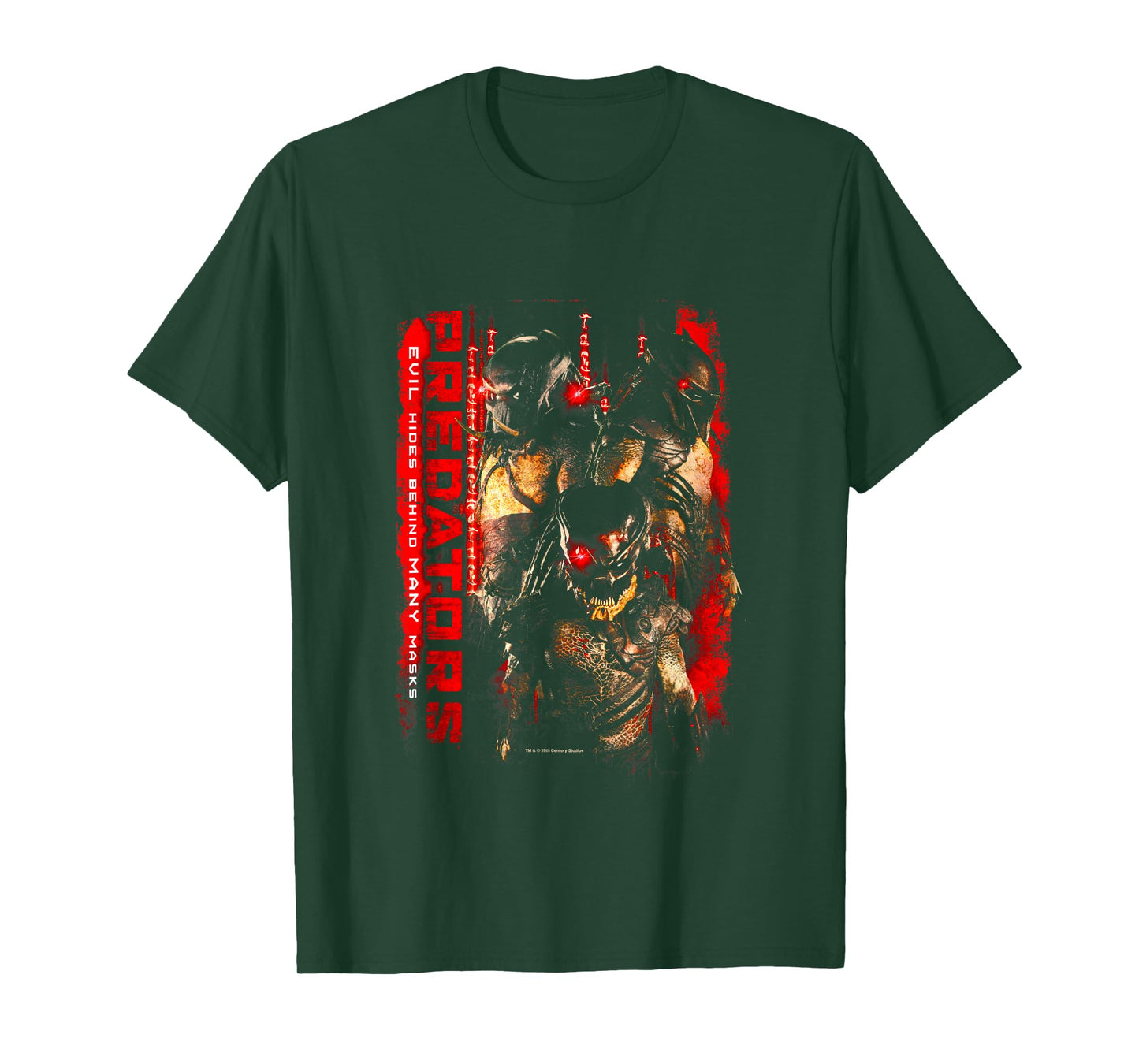 Aliens Iconic Predators Evil Hides Behind Many Mask Poster T-Shirt