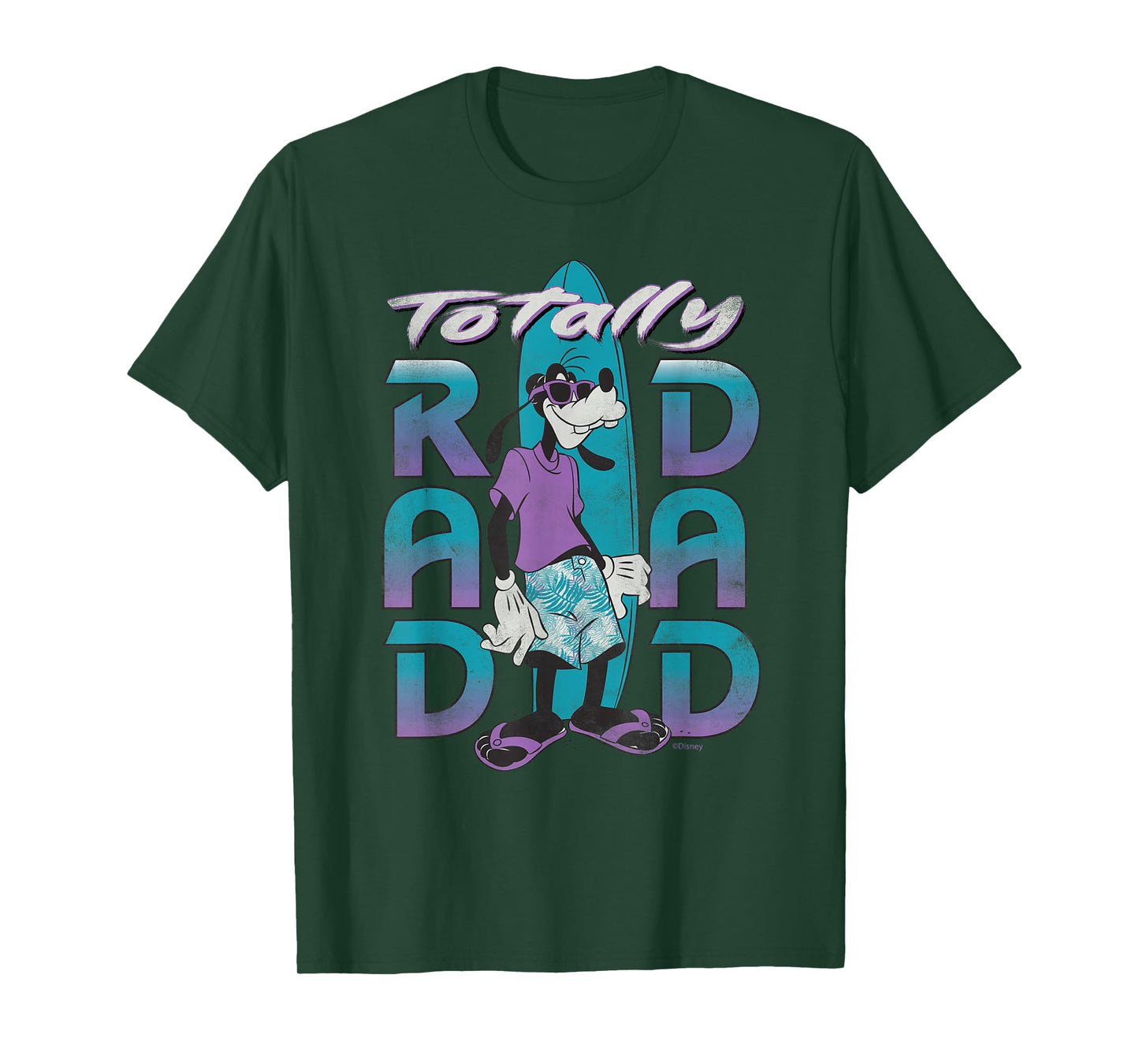Disney Goofy Totally Rad Dad Father’s Day Surfing Distressed T-Shirt