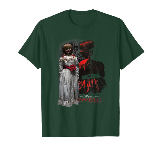 Annabelle Doll Portrait Collage Horror Movie T-Shirt