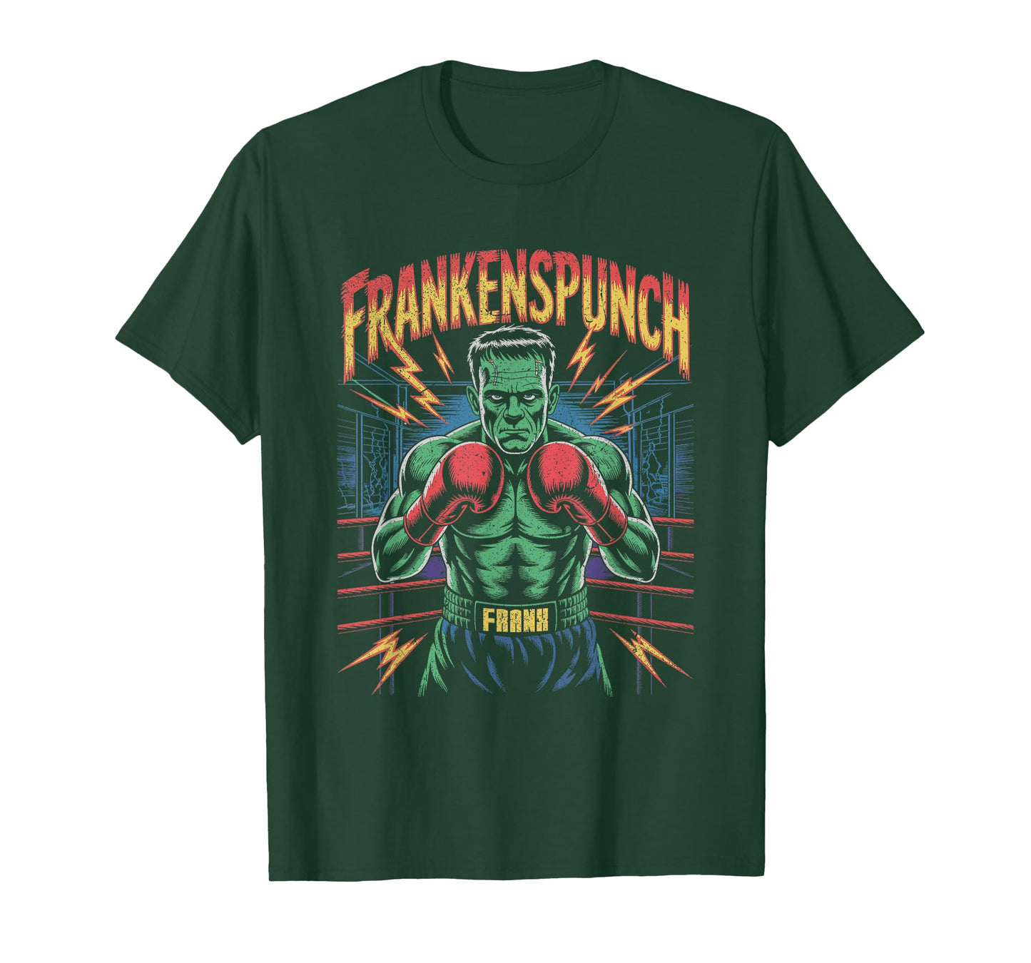 Frankenspunch Monster Boxing Horror Halloween Parody T-Shirt