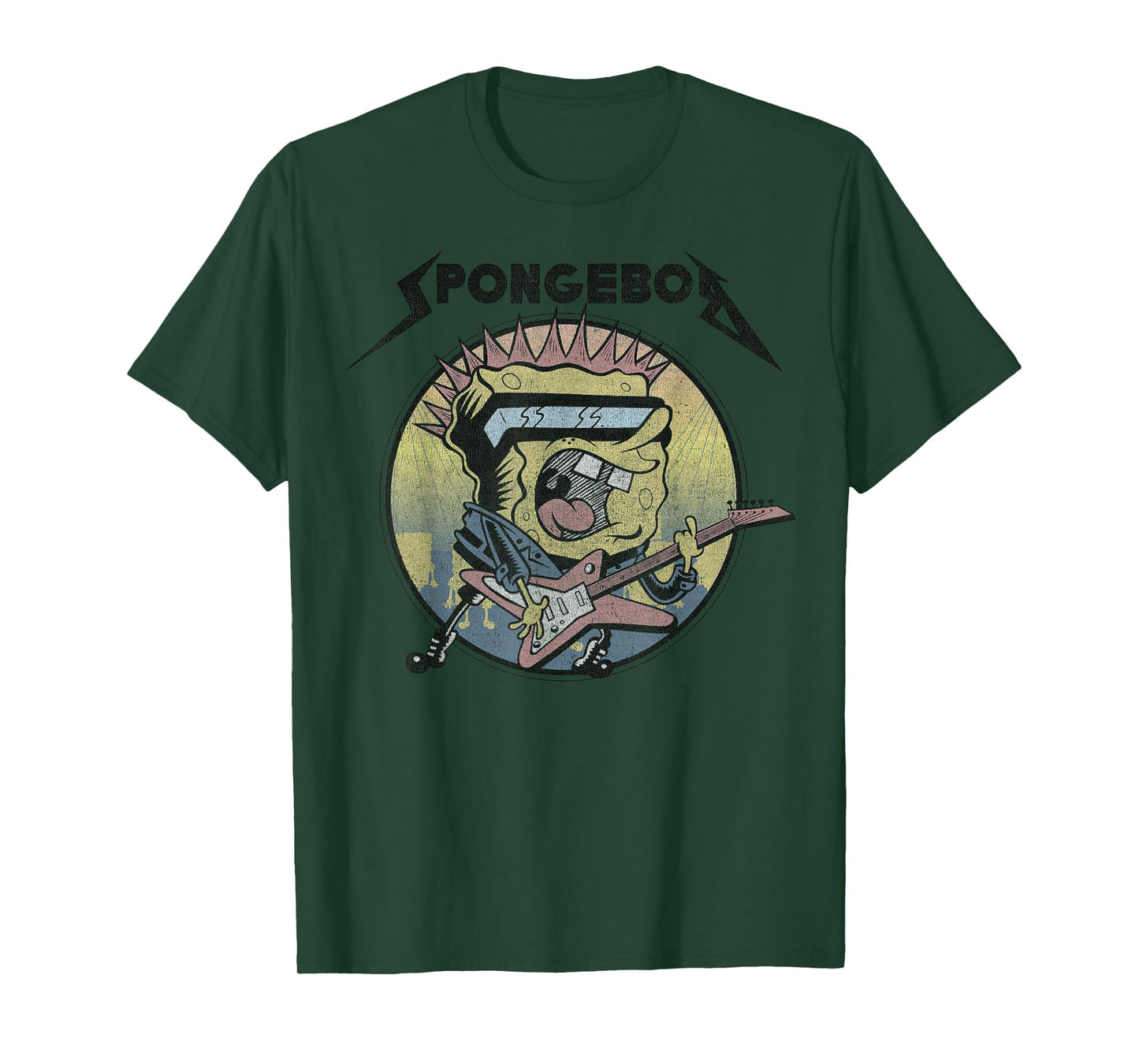 SpongeBob SquarePants Heavy Metal Rock Short Sleeve T-Shirt