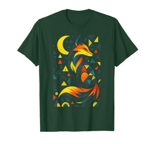 Abstract Fox - Geometric Art T-Shirt