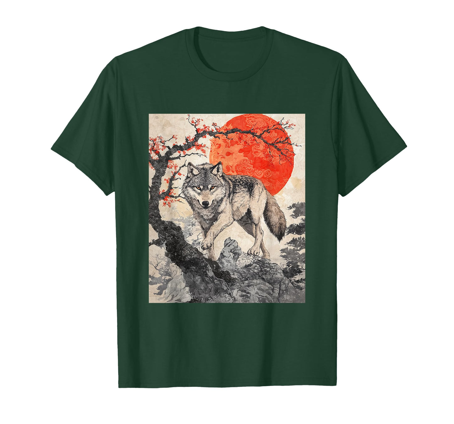 Wolf Wolves Japan Japanese Funny Anime Graphic T-Shirt