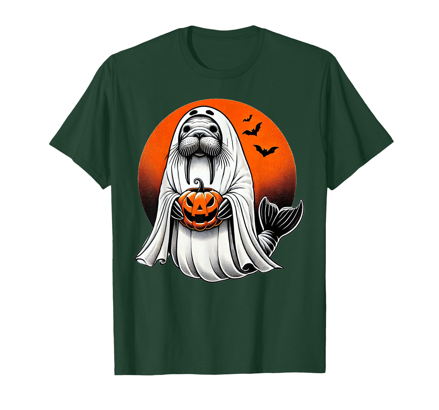 Halloween Seal Ghost Costume Walrus Jackolantern Pumpkin T-Shirt