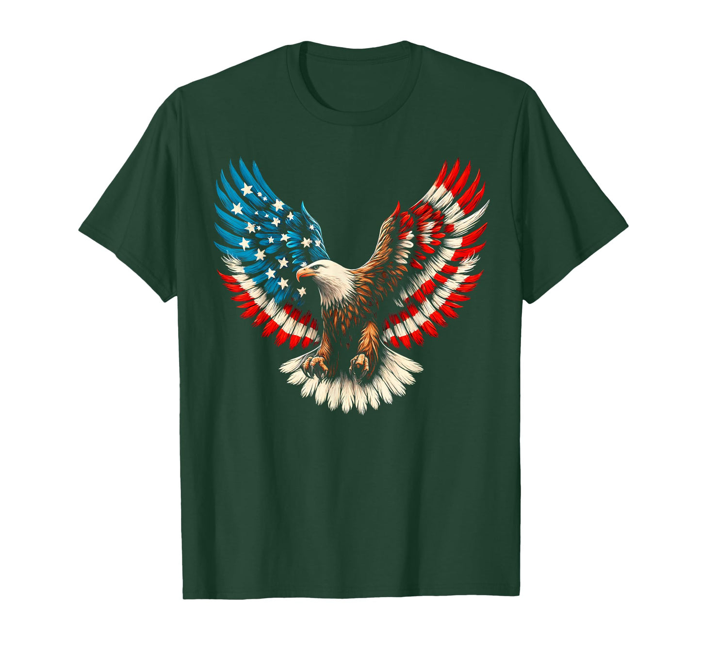 Bald Eagle & Patriotic American Flag 4th of July T-Shirt