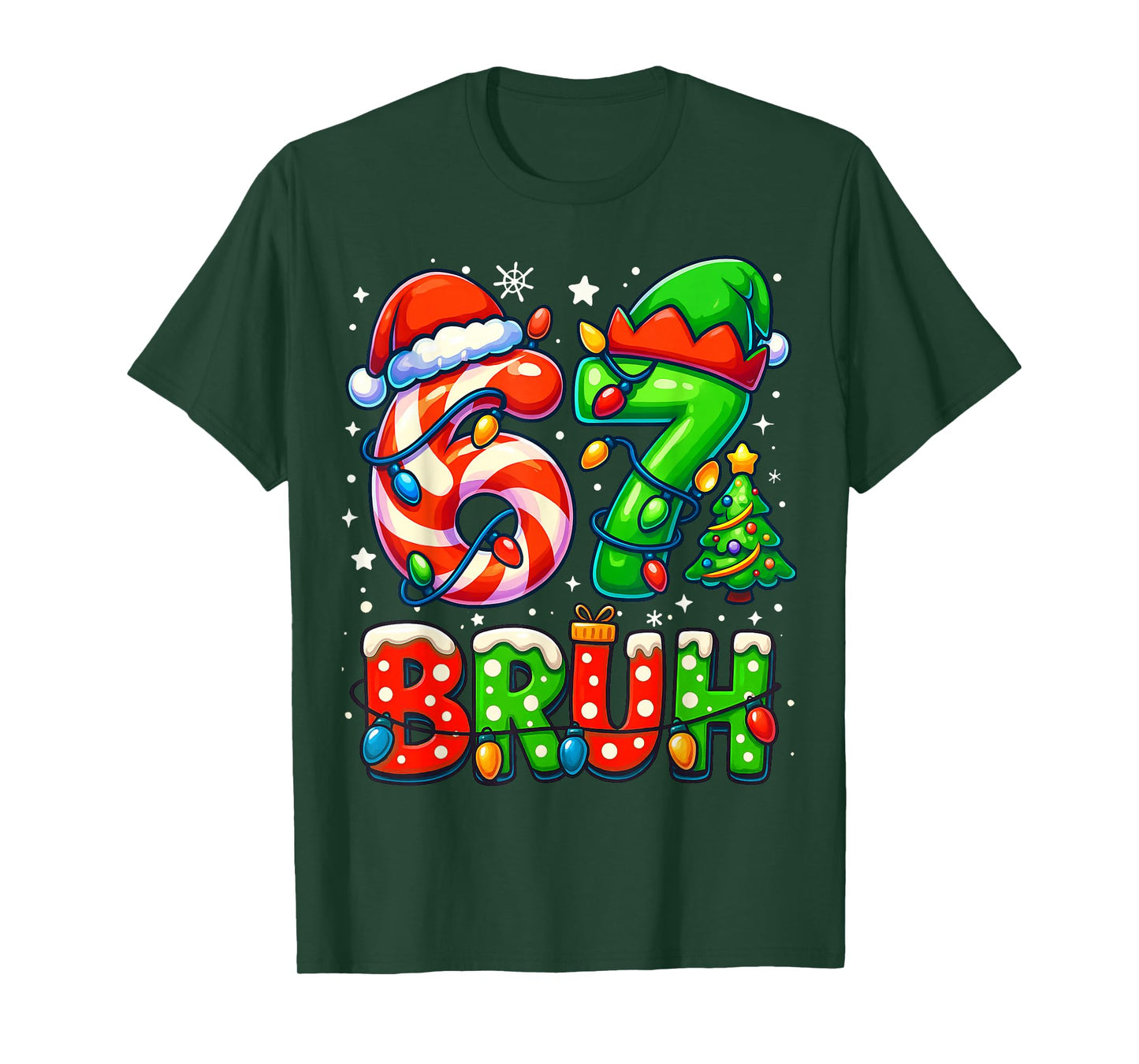 Bruh 67 Six Seven 6 7 Meme Christmas Funny Boy Girl Kids T-Shirt