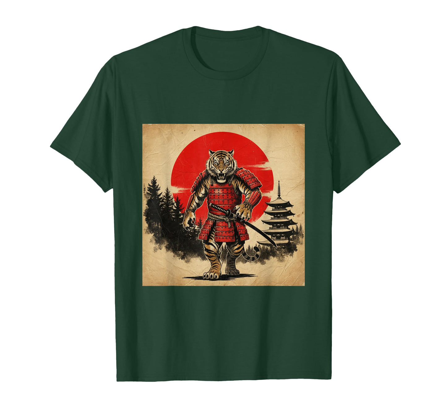 Samurai Tiger Warrior Japanese Mythology Art T-Shirt