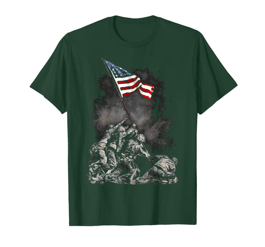 Soldiers Raising American Flag Iwo Jima T-Shirt