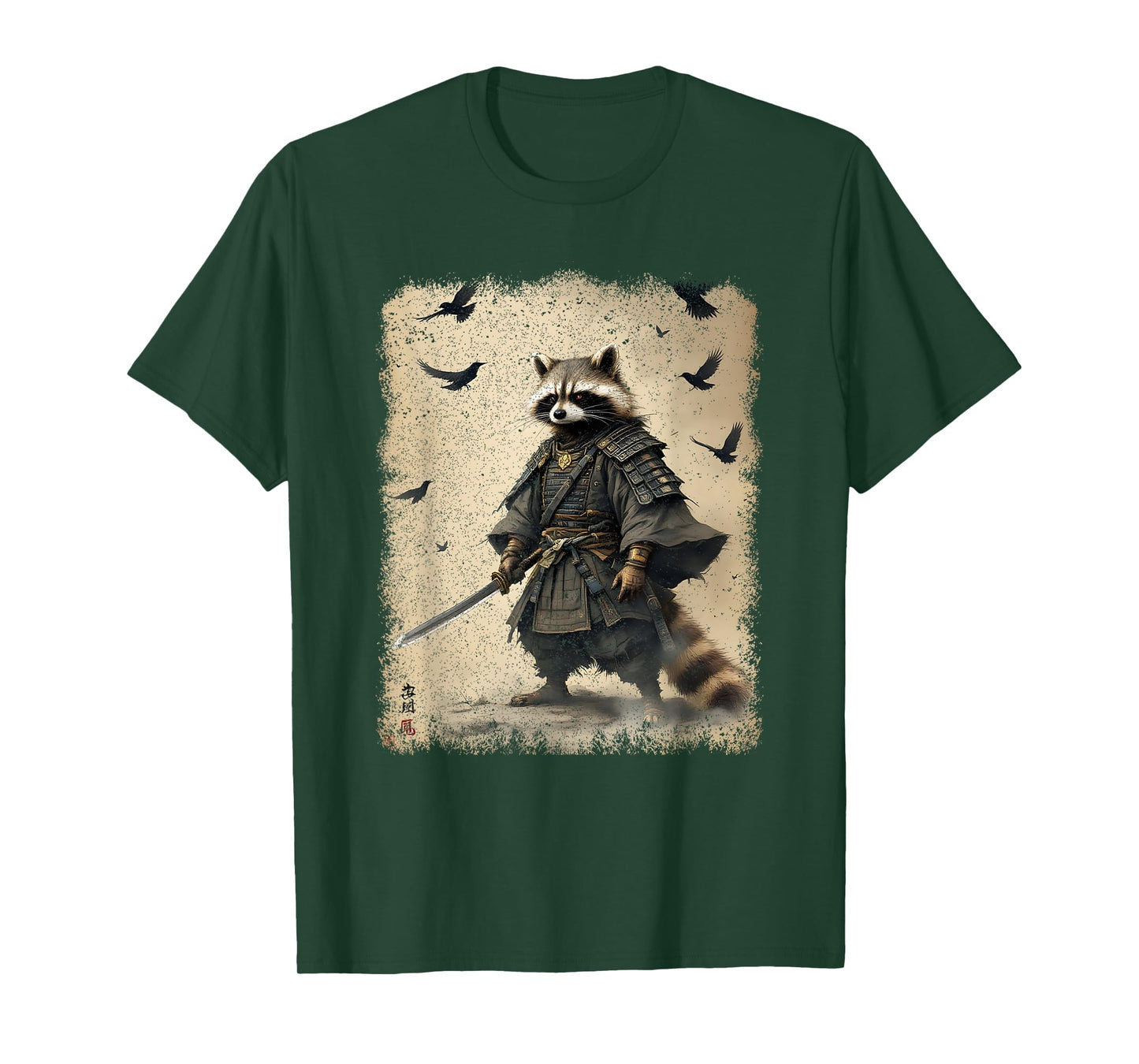 Samurai Raccoon, Japanese Warrior Art | Anime & Samurai T-Shirt