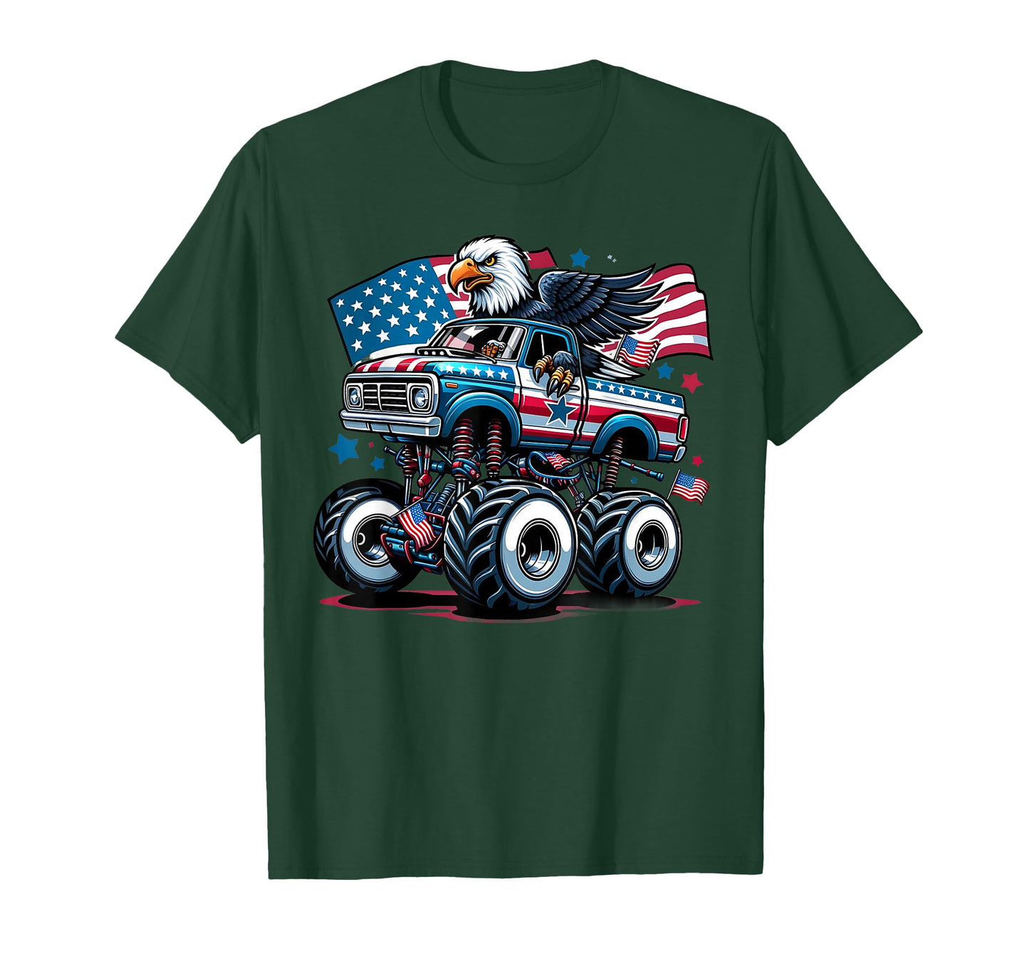 4th of July Shirts Boys American Flag USA Shirt Kids Eagle T-Shirt