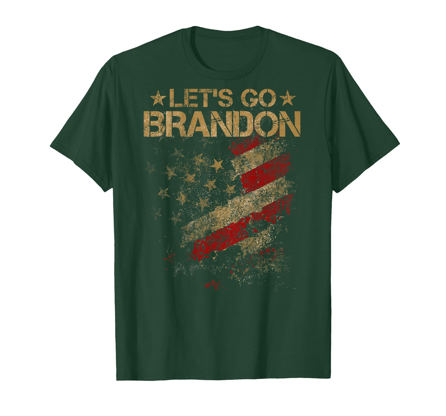 Let's Go Brandon Vintage American Flag Patriotic on back T-Shirt